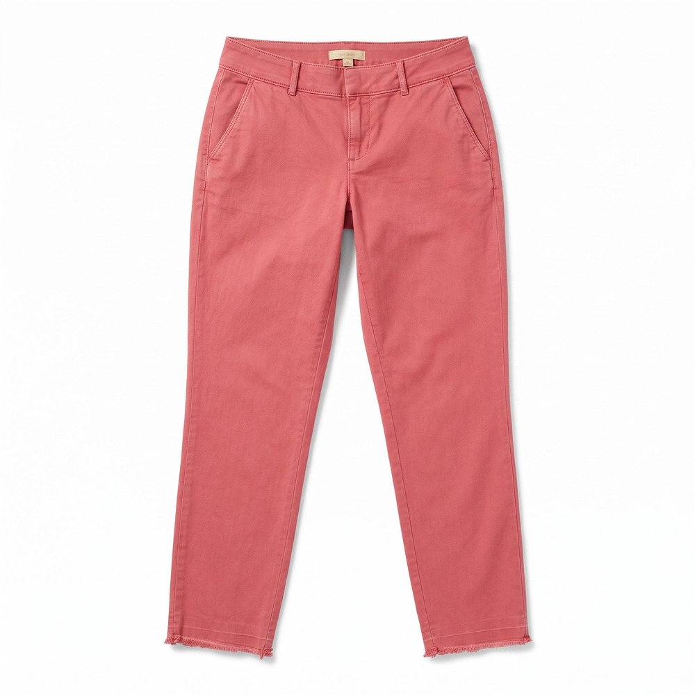 LOFT 6 Rust Marisa Chino Pants Womens Frayed Hem Casual Boho Ankle Trousers
